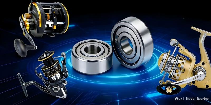 Exploded view of fishing reel parts and sealed bearings showing internal structure.jpg