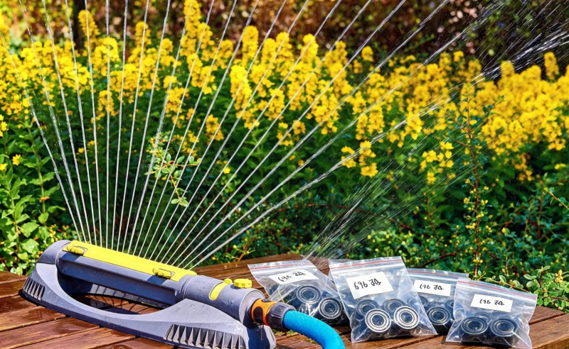Precision miniature bearings packaged in bags - outdoor garden sprinkler scene by Wuxi Nova Bearing.jpg